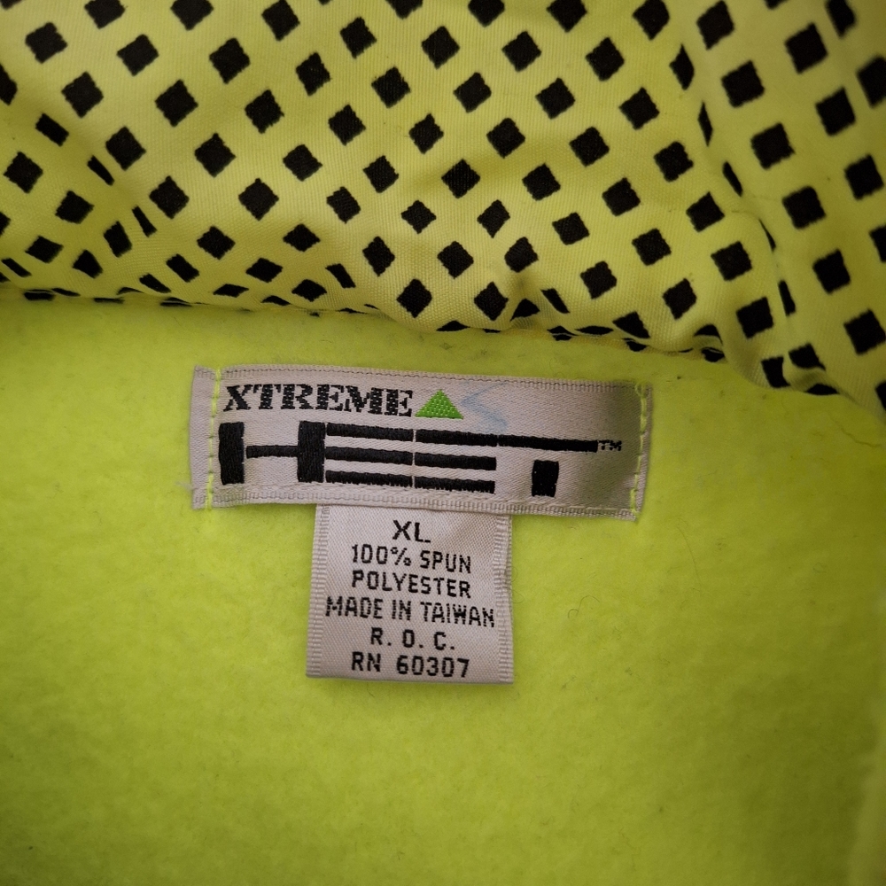 Xtreme Heet Neon Yellow Green Pullover Size XL Made In Taiwan R.O.C - Picture 2 of 7